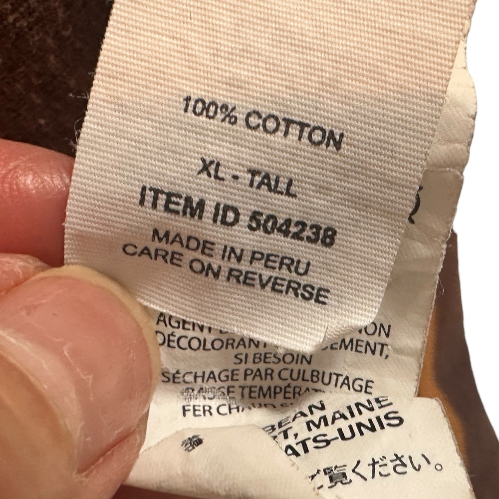 LL Bean Rugby Shirt Traditional Fit Striped Cotton Brown XL-TALL Gorpcore Prep - Picture 10 of 13